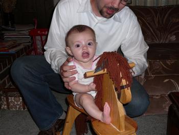 Gabby on the rocking horse